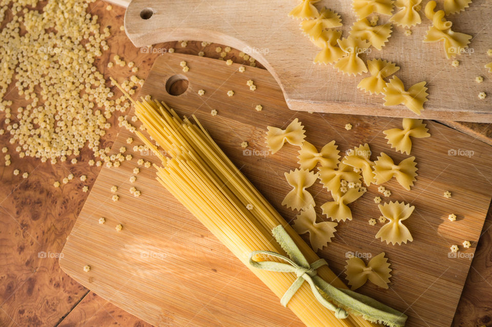 Various types of pasta.