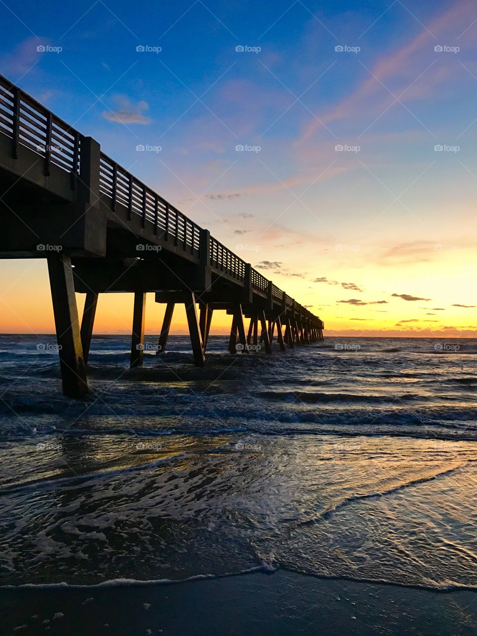 A shorter, but still strong pier at Jacksonville Beach 2 days after hurricane Matthew