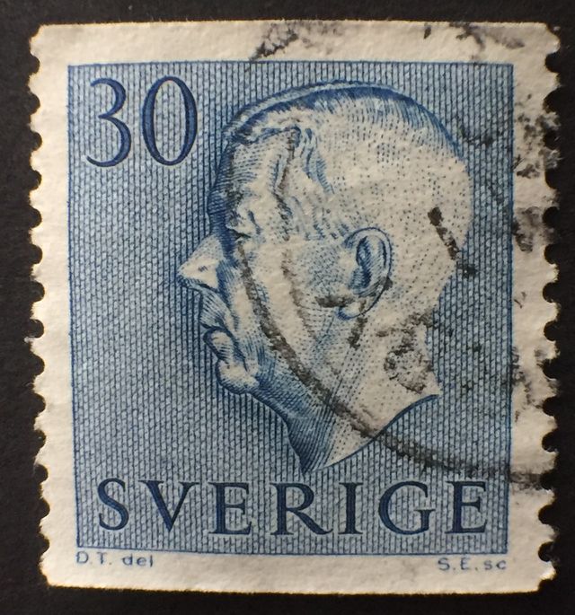 1951-57    GUSTAF VI ADOLF,TYP I Swedish stamp