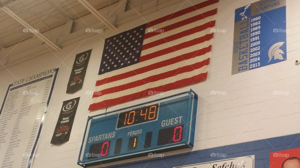 high school scoreboard patriotic