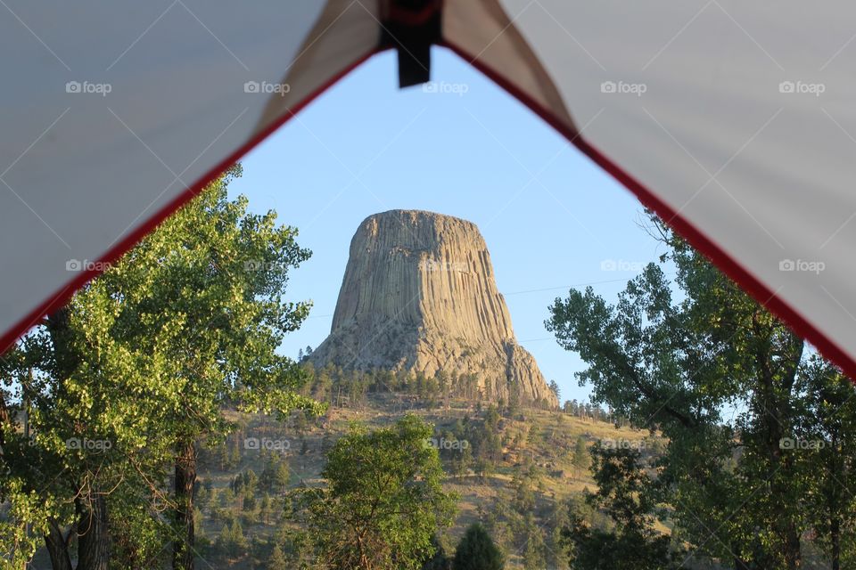 Devil's Tower at sunrise. 