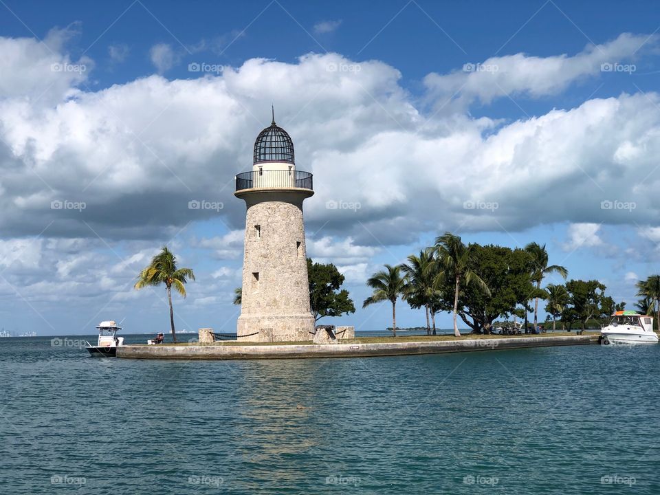 Boca Chita Key lighthouse in Biscayne Bay, Florida