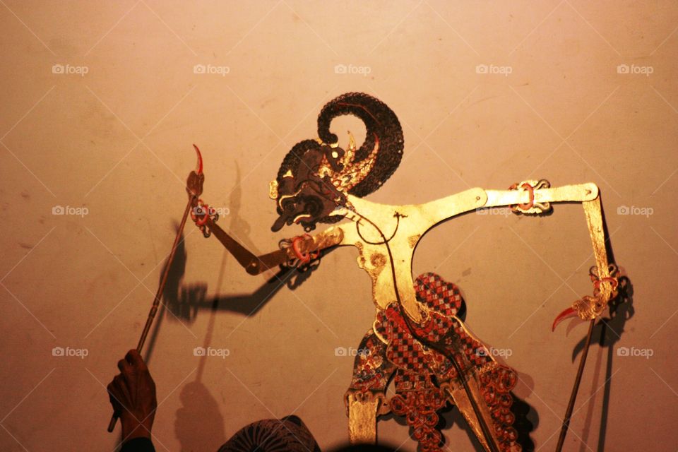 wayang shadow puppet in show