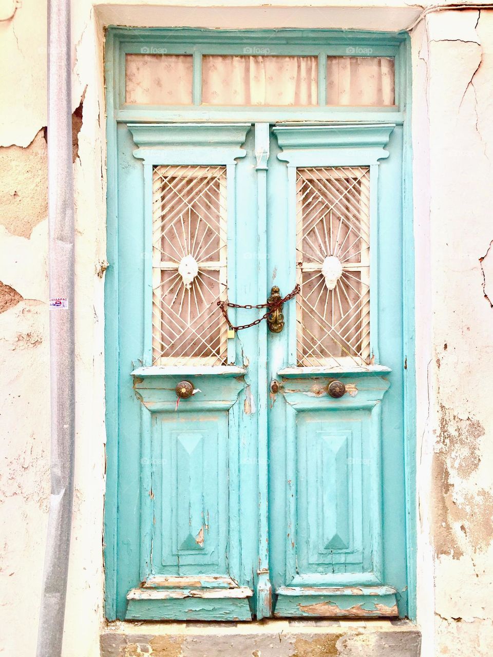 Old style door in Kavala, Greece 