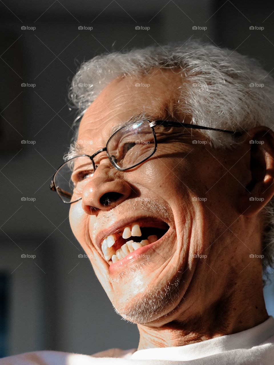 Close-up of a happy grandpa