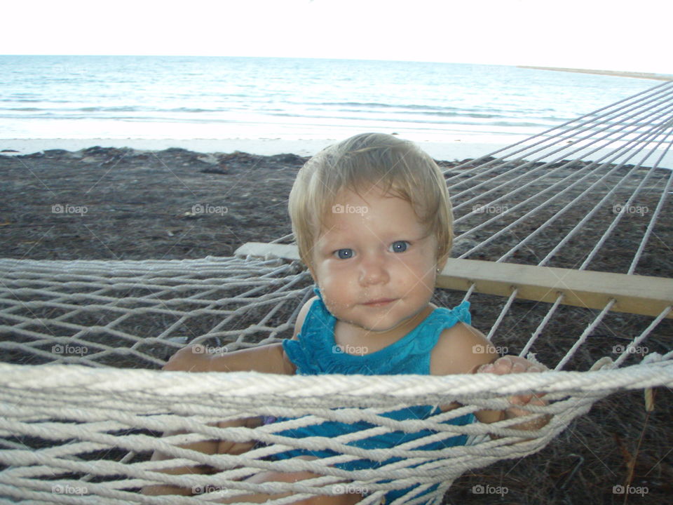 Lounging in a hammock