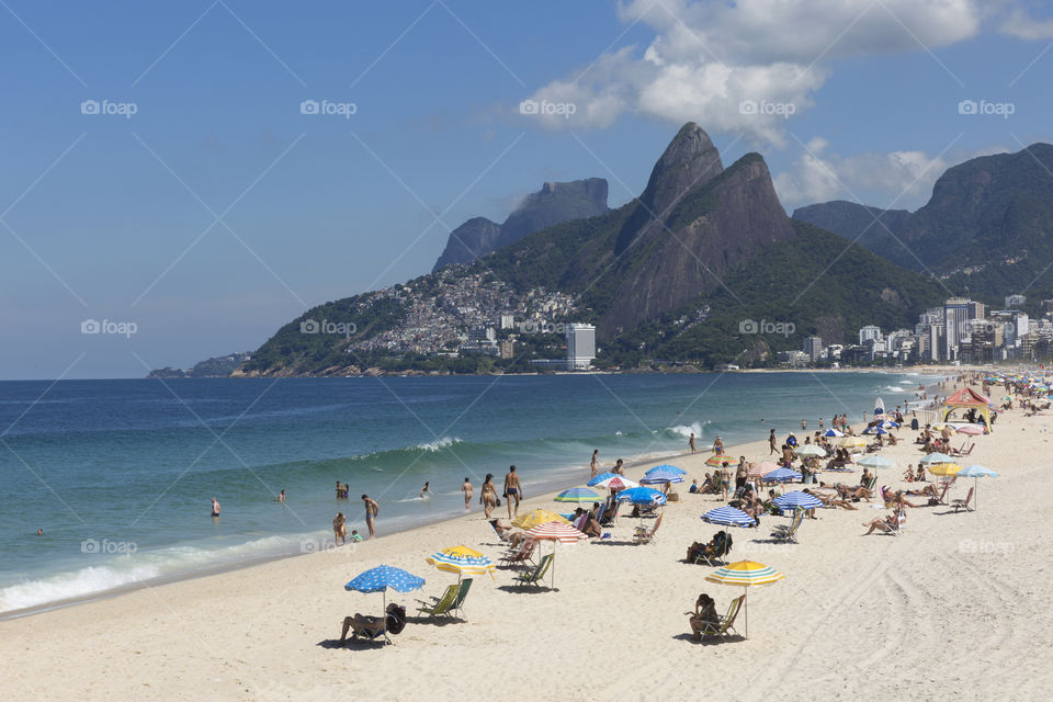 Ipanema beach in Rio de Janeiro Brazil.