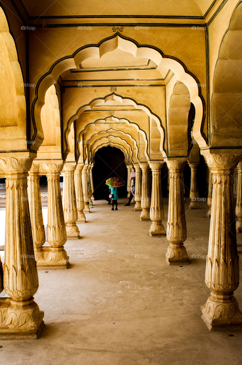 look at the pattern and the pillers. The building is more then 300 year old, picture were taken in Amee city of rajasthan, India