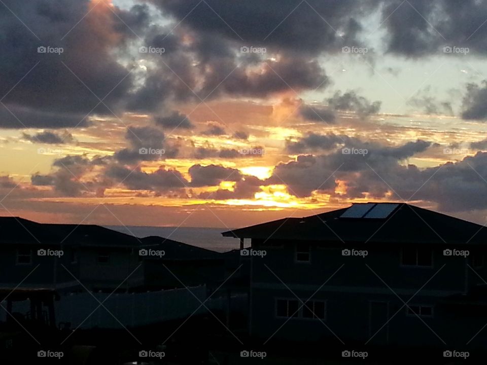 Sunset over Makaha Valley 