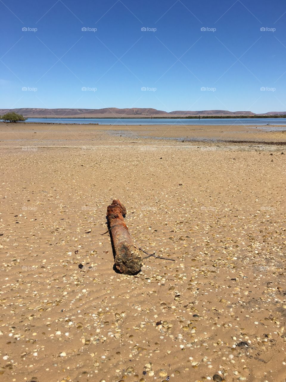 Rusty debris at low tide in south Australia 