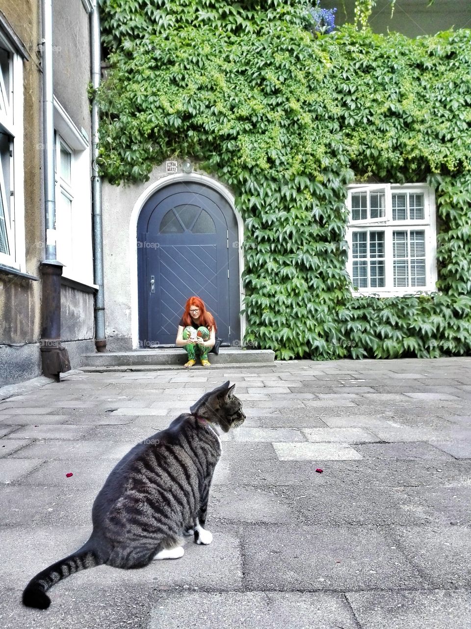 Woman and her cat