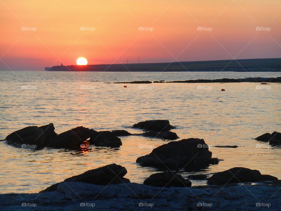 Sunset, Water, Dawn, No Person, Beach