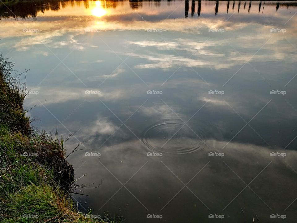 Reflection of the evening sky