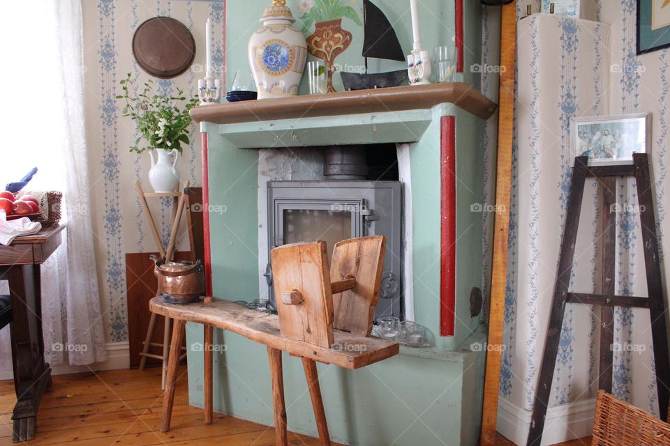 Old fashion fireplace