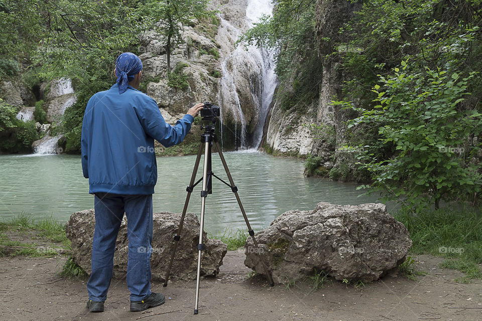 Photographer & Waterfall