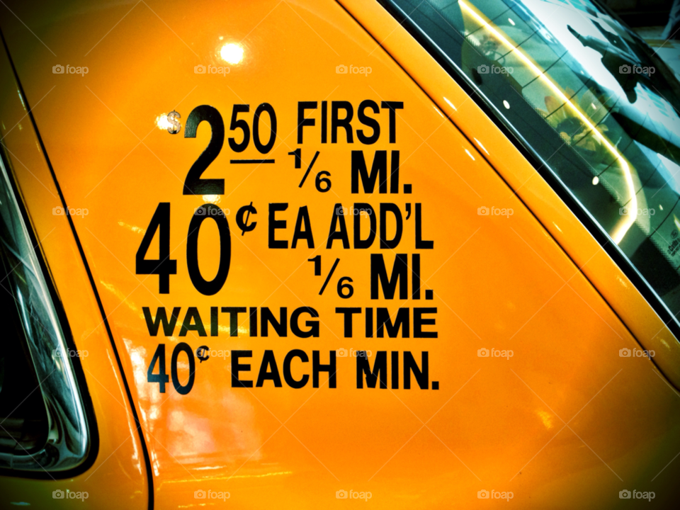 car number taxi cab by jmsilva59