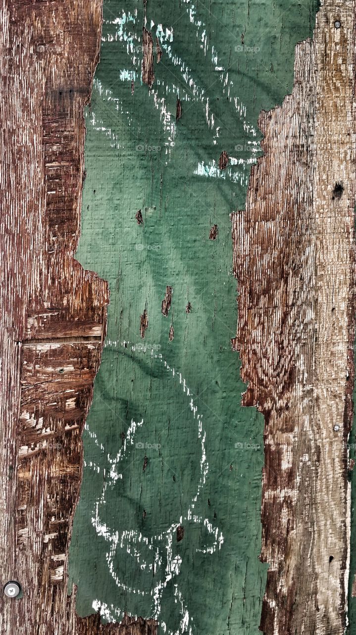 Green Paint on Wood