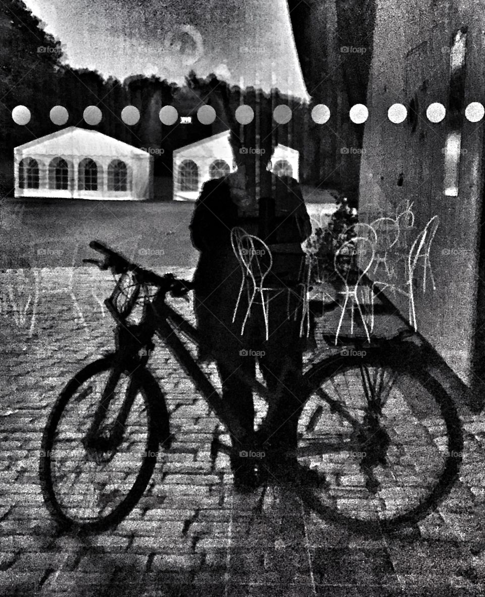 Me and my bike in reflection. Me and my bike in reflection