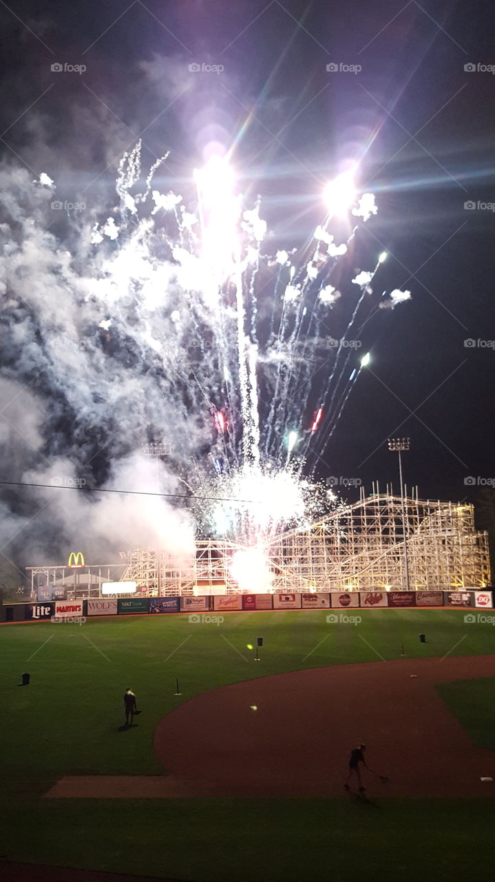 firework over Roller coaster