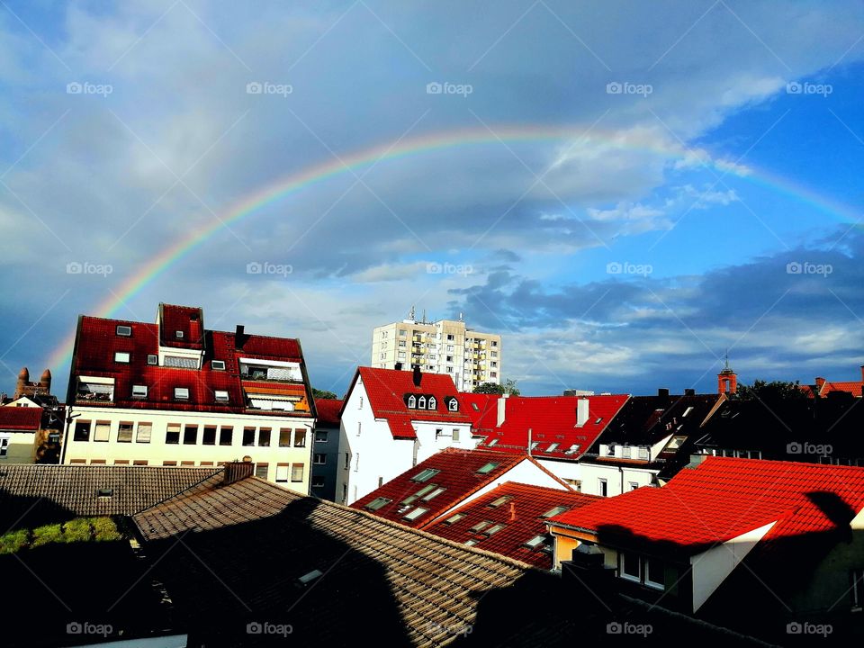 Großer Regenbogen über Ulm.