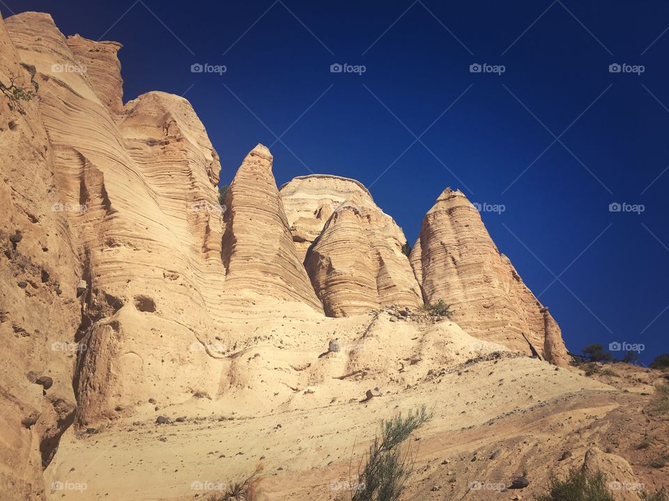Boulders and peaks at the Kasha-Katuwe national monument in New Mexico 