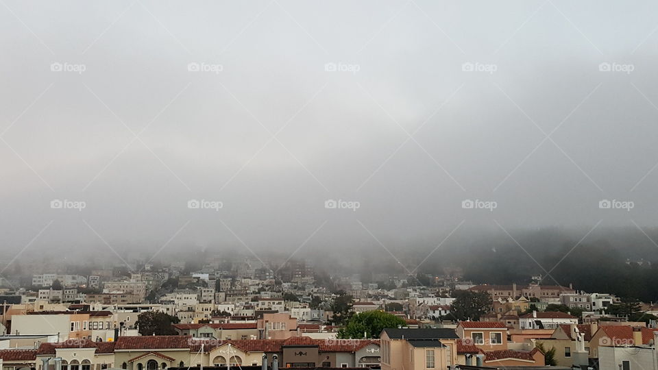 Fog over the city