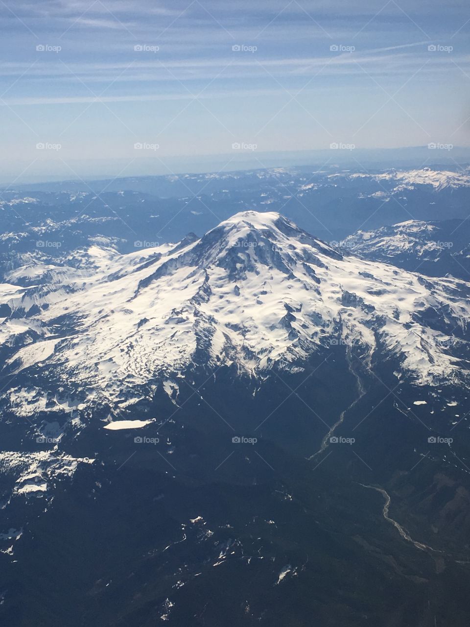 Mount Rainier with snow