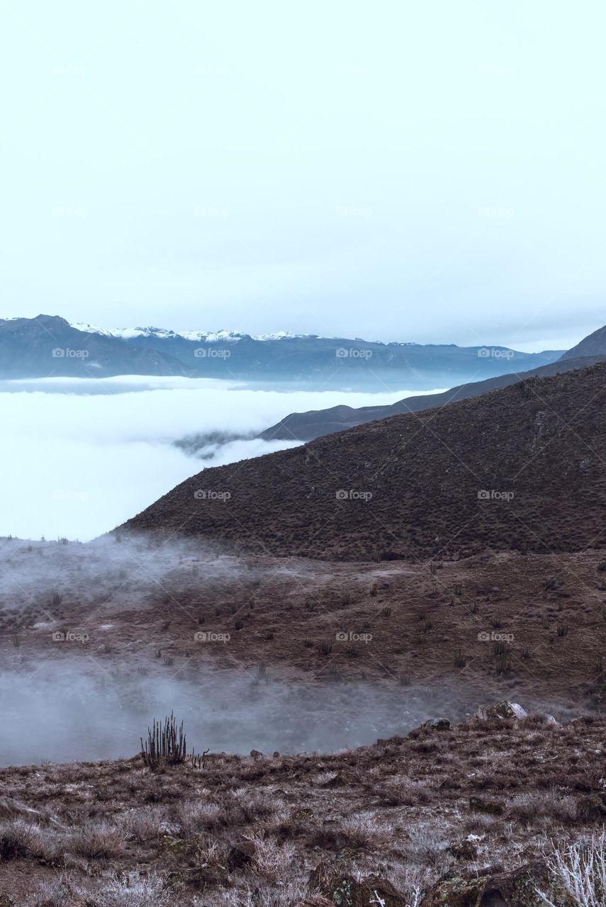 Hills and clouds in the Andes