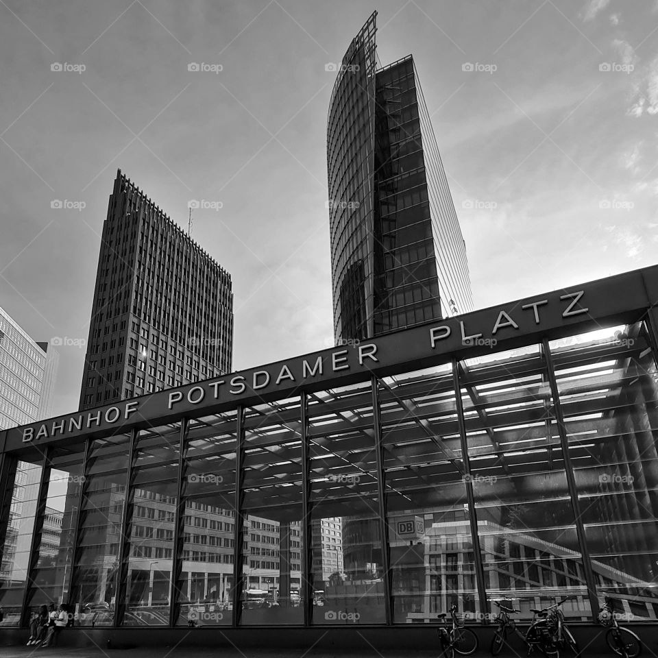 Potsdamer platz, black and white