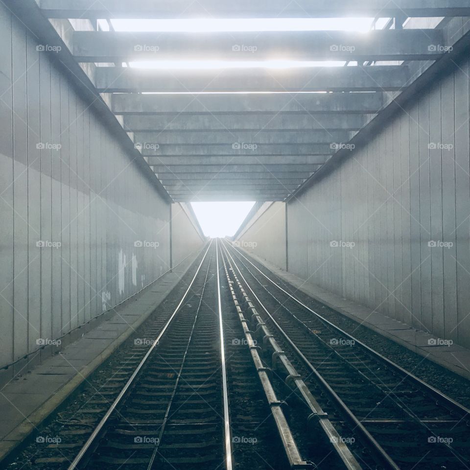 View west from DLR train at Beckton Park Station 