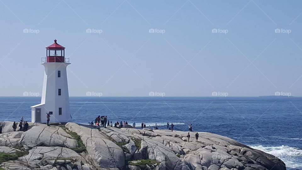 Lighthouse, Sea, Water, No Person, Travel