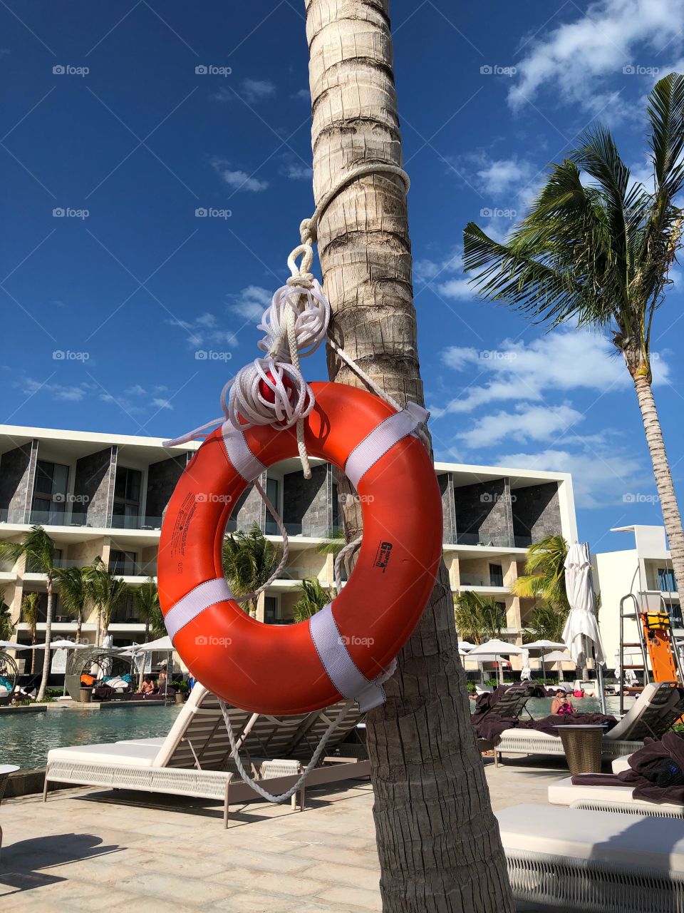 Lifesaver at the TRS Coral hotel pool  