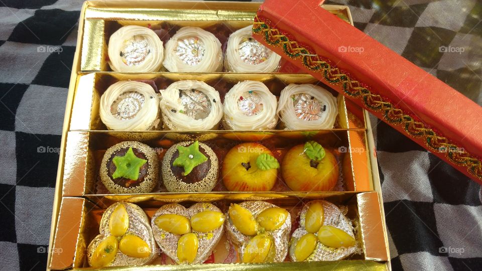 Sweet box with different type of sweets