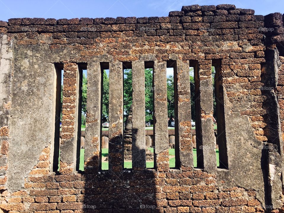Stone pattern wall texture background Sukhothai 