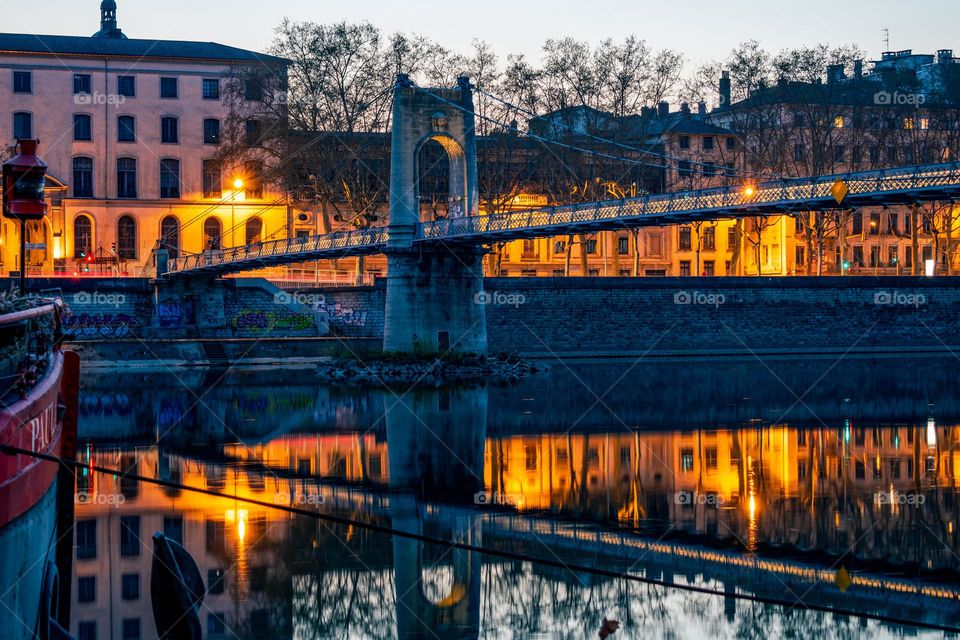 Lyon at night