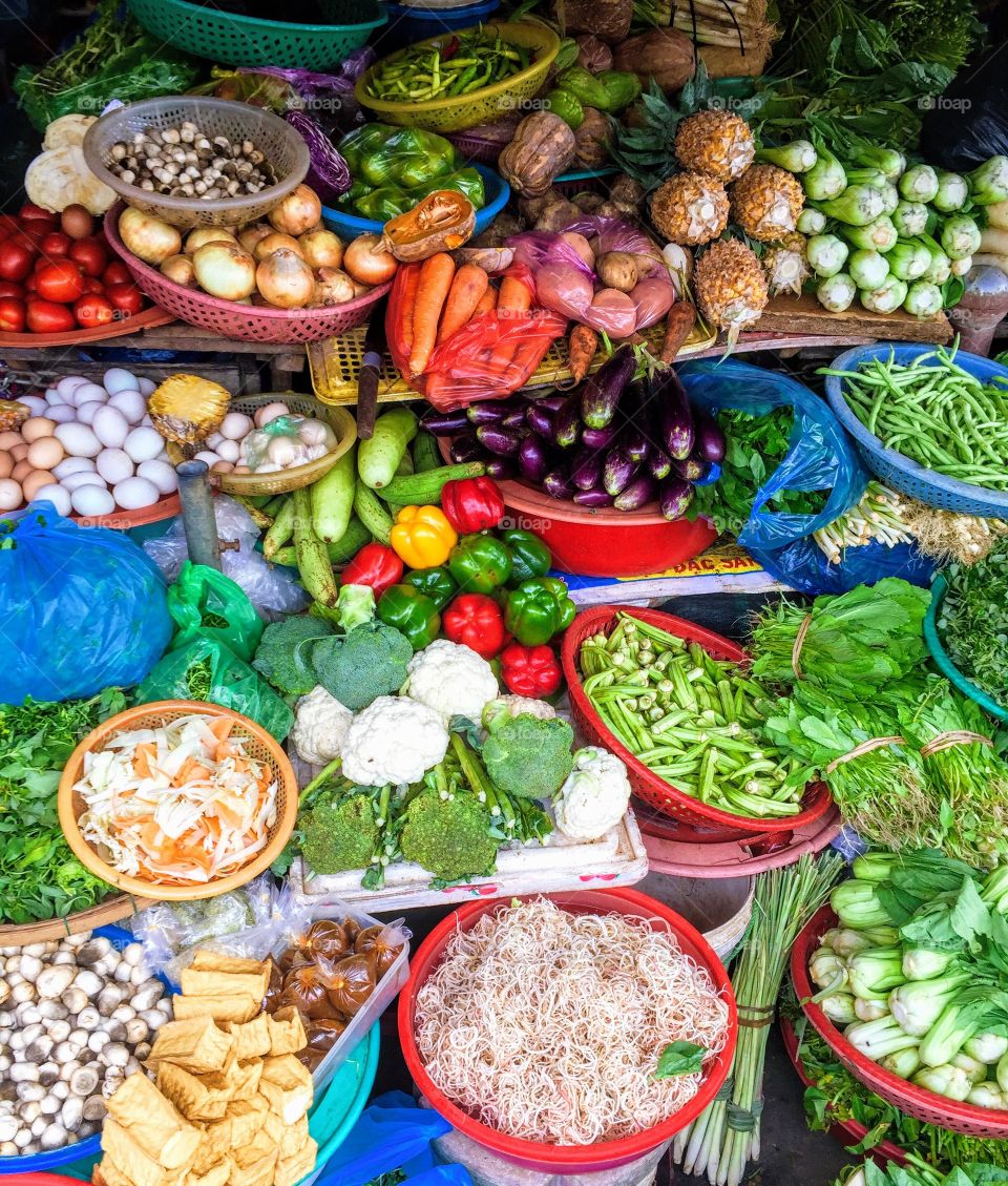 Fresh organic offerings at the bountiful and beautiful Hoi An Market in Old Town