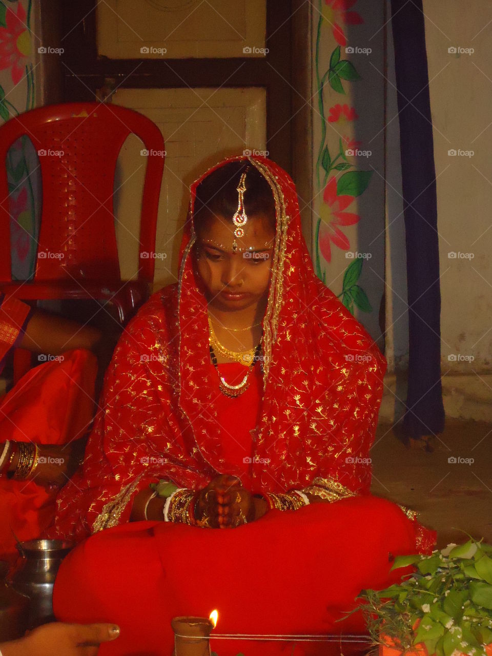 bride in red saree