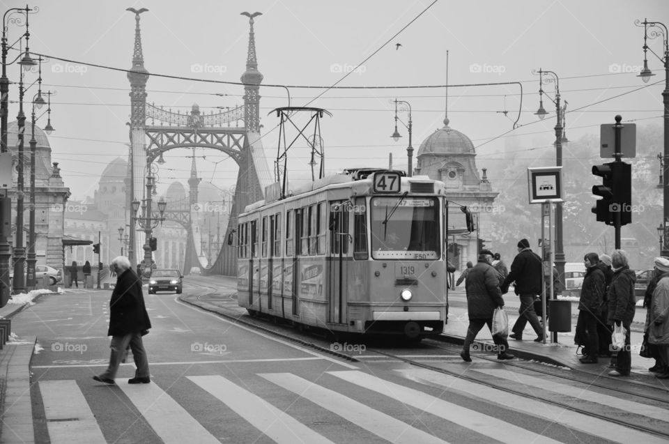 Diary Life B&W with the tram number 47 