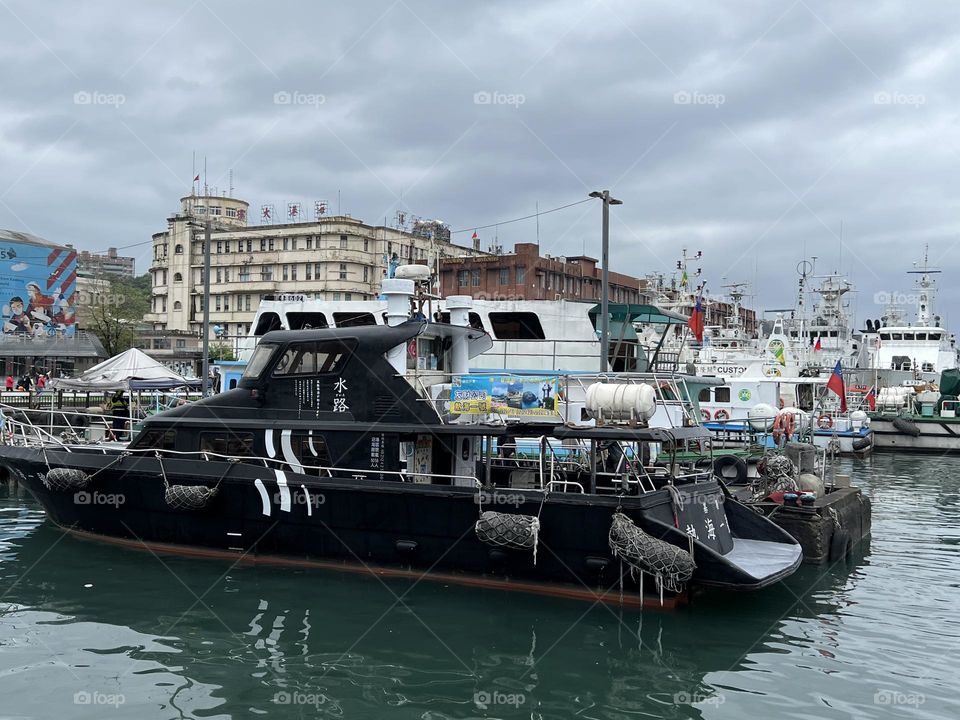 Keelung port and boats