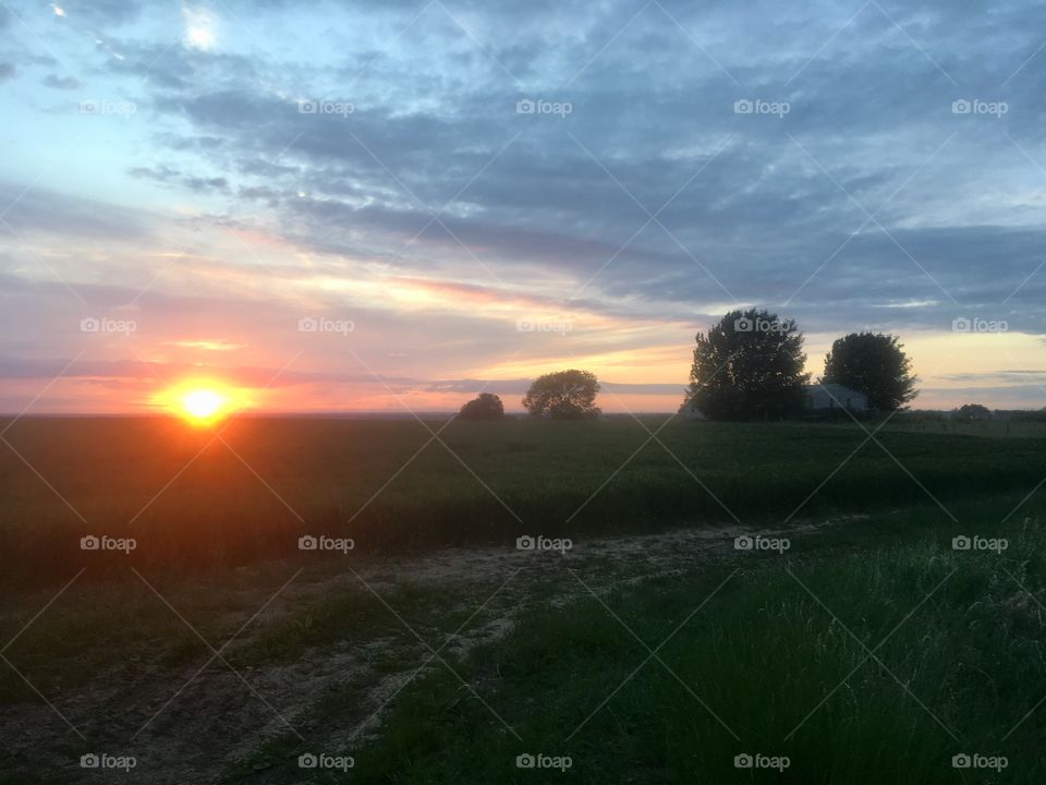 Sunset viewed from the A413 near Creslow
