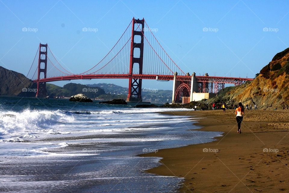 Jogging on the beach 