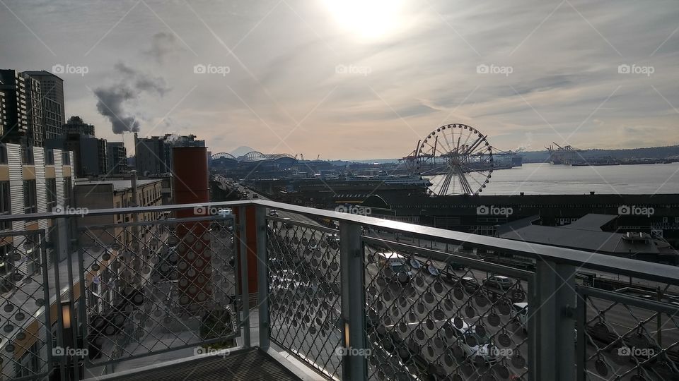 View of Seattle Wheel from Pike Place Market