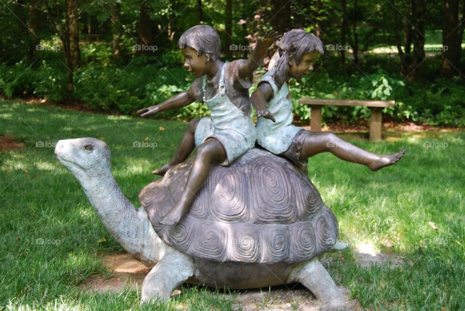 Sculpture of children playing