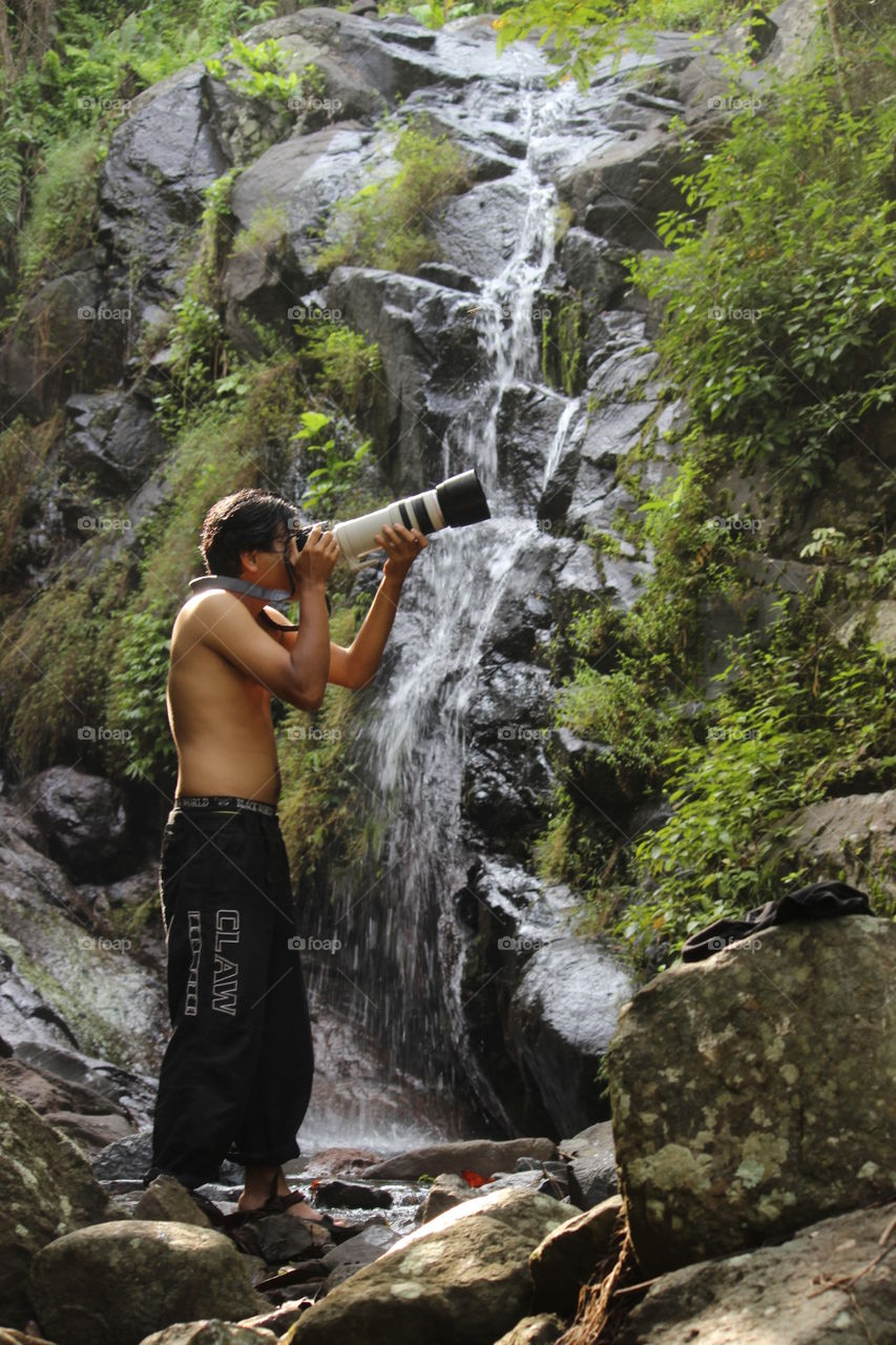 behind the macro. waterfall the twin prince.lombok ntb