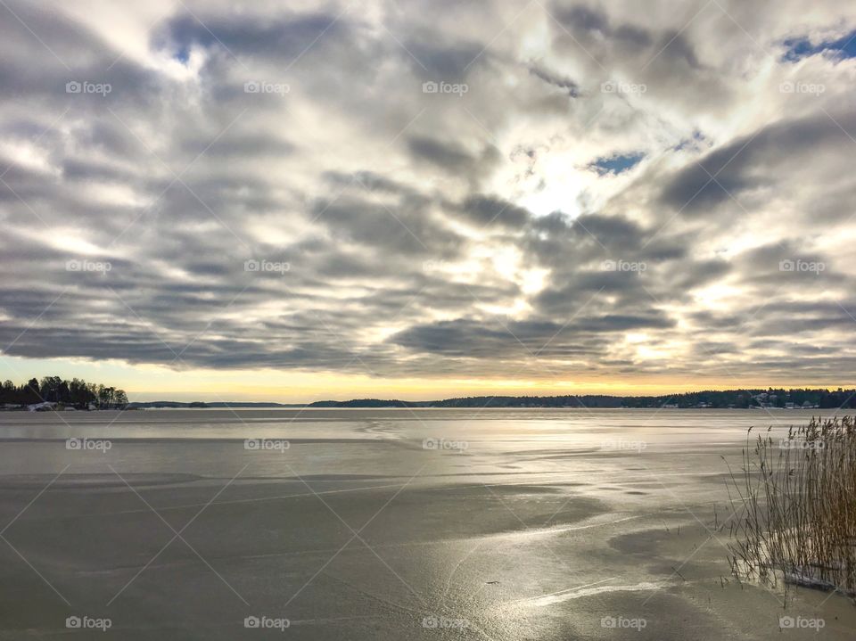 Ice covered Swedish archipelago