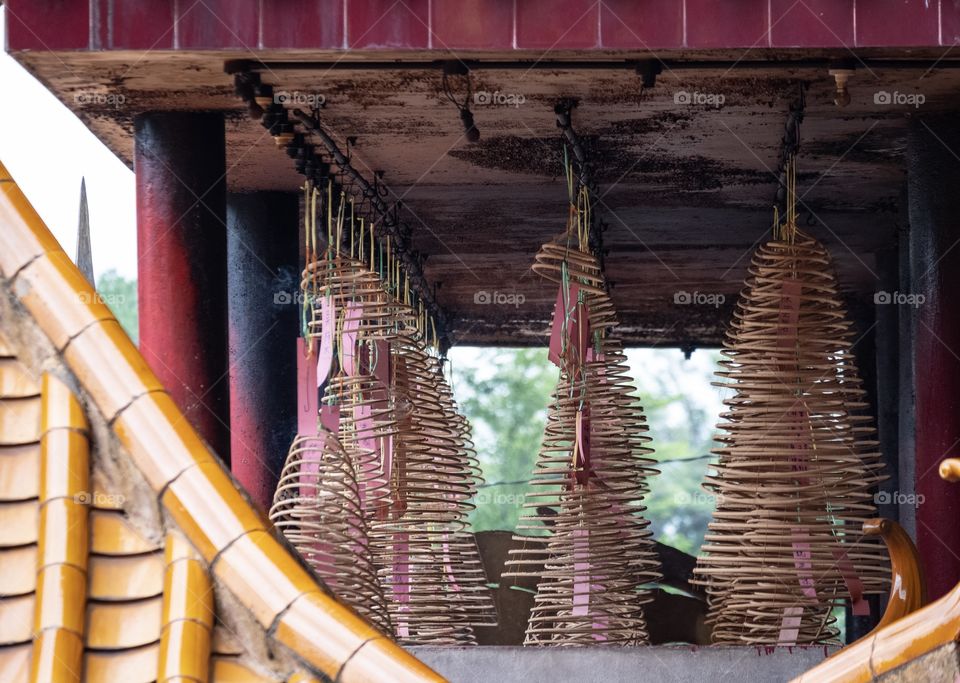 Cycle incense at Malaysia Chinese temple  