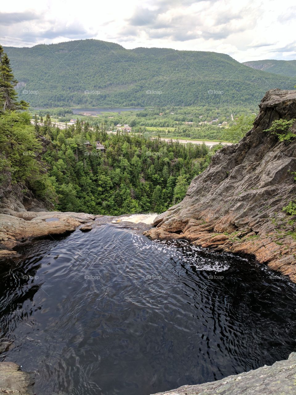 at the top of Steady Brook falls, Newfoundland