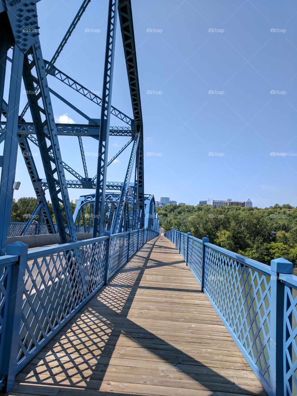 crossing the blue bridge, Edmonton Alberta Canada