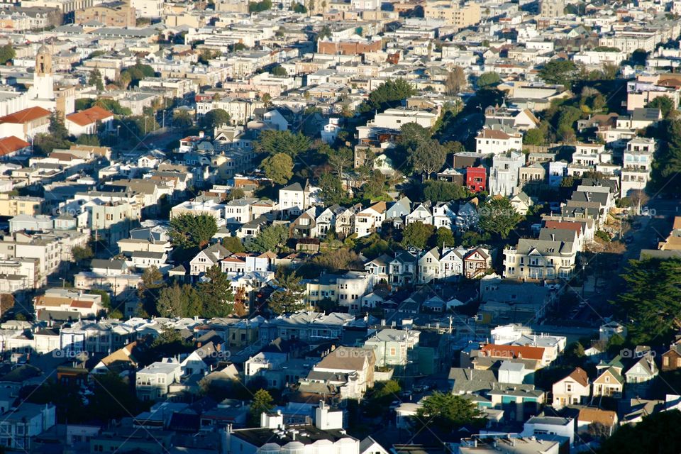 Cityscape. Victorian houses