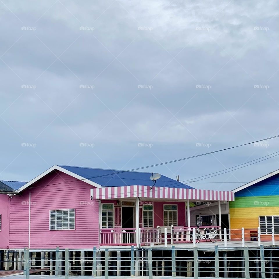 Pink beach house